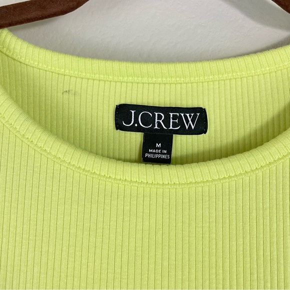 J.Crew Lime Green Vintage Rib Ruffle Crewneck Tank Top Size Medium - Picture 2 of 5